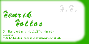 henrik hollos business card